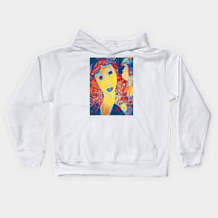 FACE, CURLY HAIR and PET HEN Kids Hoodie